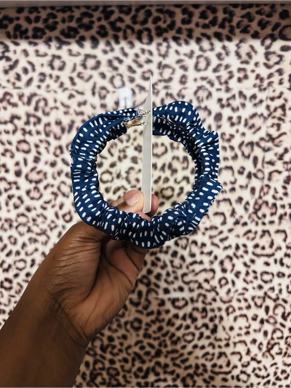 Handmade Polka Dot Scrunchie Hoop Earrings